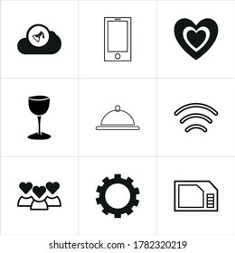 Illustration set of mixed icons isolated on white background