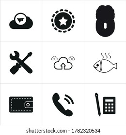 Conjunto de ilustraciones de iconos mixtos aislados en fondo blanco