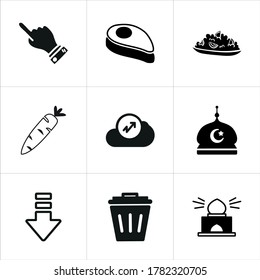 Conjunto de ilustraciones de iconos mixtos aislados en fondo blanco