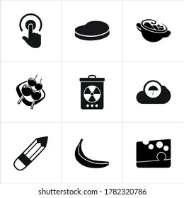 Conjunto de ilustraciones de iconos mixtos aislados en fondo blanco