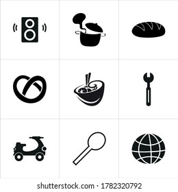 Illustration set of mixed icons isolated on white background