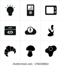 Conjunto de ilustraciones de iconos mixtos aislados en fondo blanco