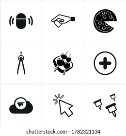 Illustration set of mixed icons isolated on white background