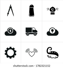Conjunto de ilustraciones de iconos mixtos aislados en fondo blanco