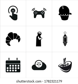 Illustration set of mixed icons isolated on white background