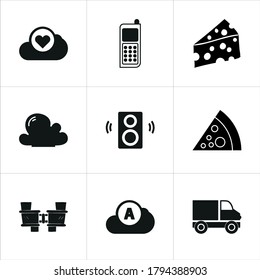 Illustration set of mixed icons isolated on white background