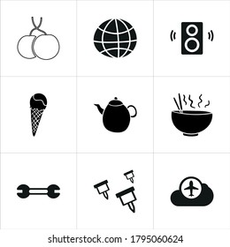 Illustration set of mixed icons isolated on white background
