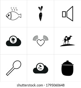 Illustration set of mixed icons isolated on white background