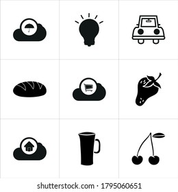 Illustration set of mixed icons isolated on white background