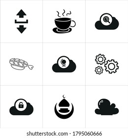 Illustration set of mixed icons isolated on white background