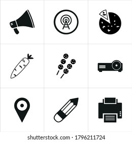 Illustration set of mixed icons isolated on white background