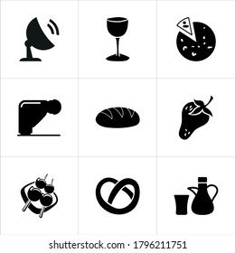 Conjunto de ilustraciones de iconos mixtos aislados en fondo blanco