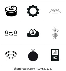 Illustration set of mixed icons isolated on white background