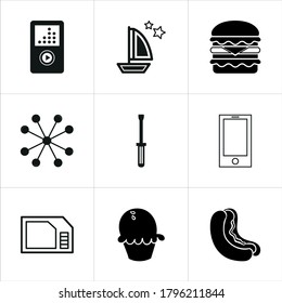 Illustration set of mixed icons isolated on white background