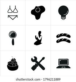 Conjunto de ilustraciones de iconos mixtos aislados en fondo blanco