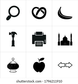 Illustration set of mixed icons isolated on white background