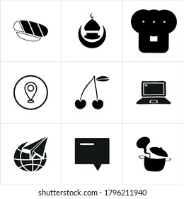 Illustration set of mixed icons isolated on white background