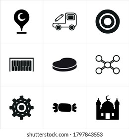 Illustration set of mixed icons isolated on white background