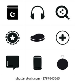 Illustration set of mixed icons isolated on white background