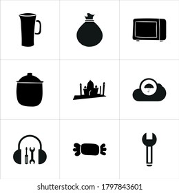Illustrationsset für gemischte Symbole einzeln auf weißem Hintergrund