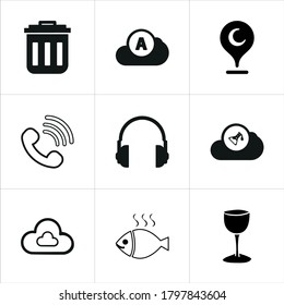 Illustration set of mixed icons isolated on white background