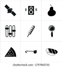 Conjunto de ilustraciones de iconos mixtos aislados en fondo blanco