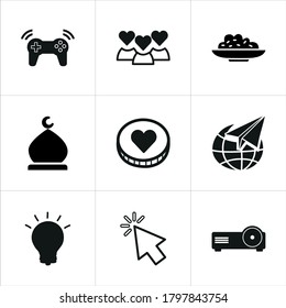 Illustration set of mixed icons isolated on white background