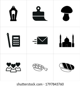 Illustration set of mixed icons isolated on white background