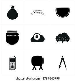 Illustration set of mixed icons isolated on white background