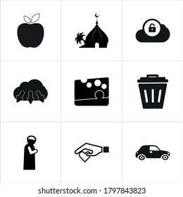 Illustration set of mixed icons isolated on white background