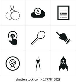 Illustration set of mixed icons isolated on white background