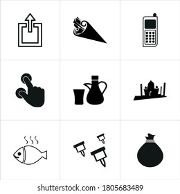 Illustration set of mixed icons isolated on white background