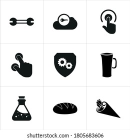 Illustration set of mixed icons isolated on white background