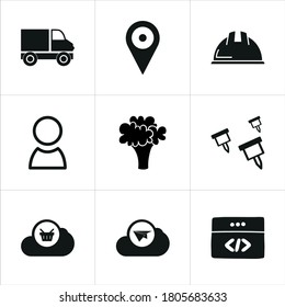 Illustration set of mixed icons isolated on white background