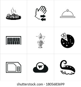 Conjunto de ilustraciones de iconos mixtos aislados en fondo blanco