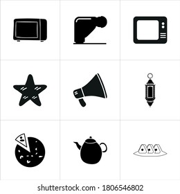 Conjunto de ilustraciones de iconos mixtos aislados en fondo blanco