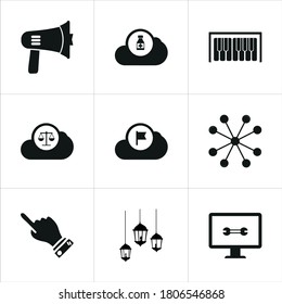 Illustration set of mixed icons isolated on white background