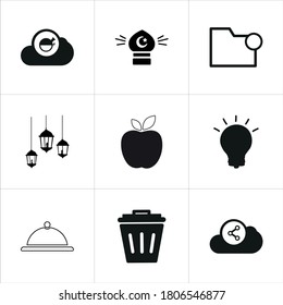 Illustration set of mixed icons isolated on white background