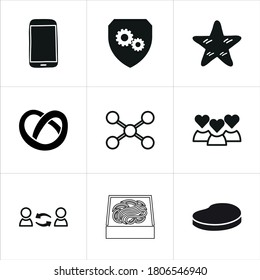 Illustration set of mixed icons isolated on white background