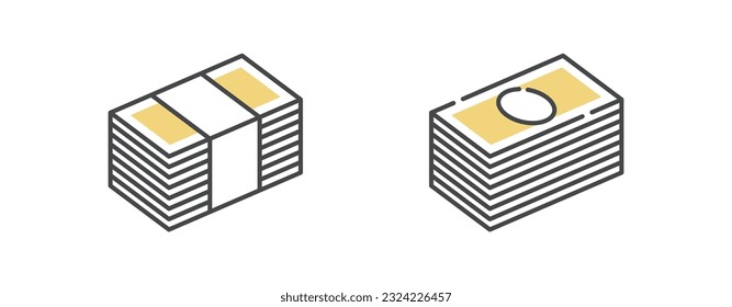 Ilustración conjunto de billetes de banco