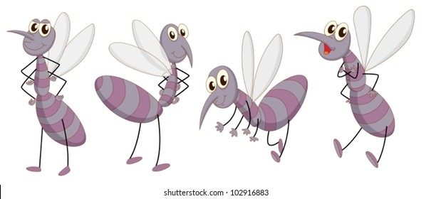 Illustration of a set of mosquitos