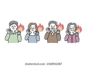 Illustration set of motivated people (casual)
