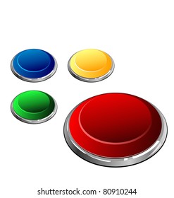 Illustration of set of multi-coloured buttons the arrangement is similar to trace of the wolf paw - vector