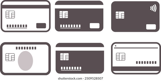 Conjunto de ilustración de varias tarjetas de crédito