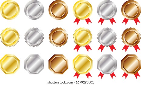 Illustration set of multiple medals
