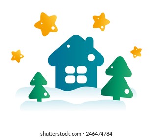 Illustration of a set of New Year's attributes