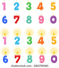Illustration set of Number Candles