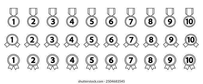 An illustration set of  number icons.