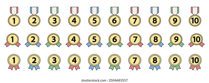 An illustration set of  number icons.