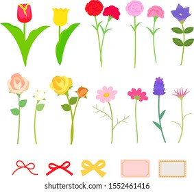 Illustration set of one flower